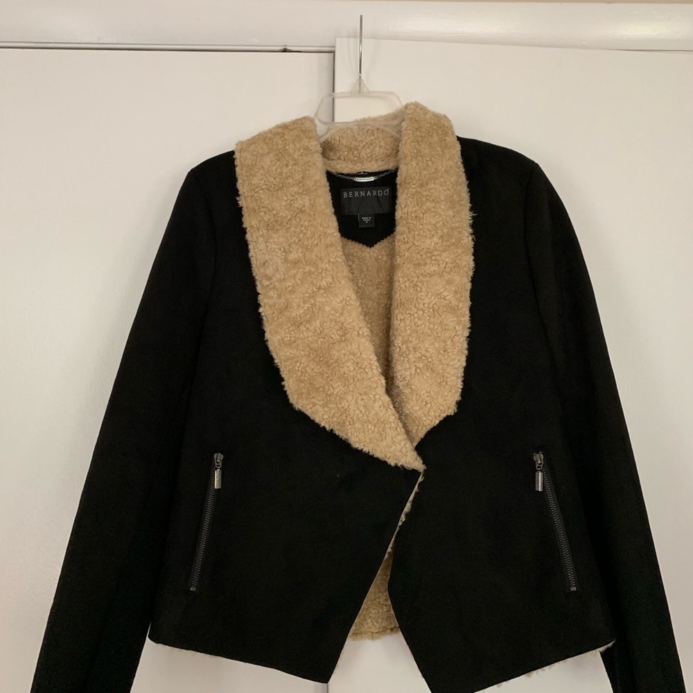 Suede like moto jacket